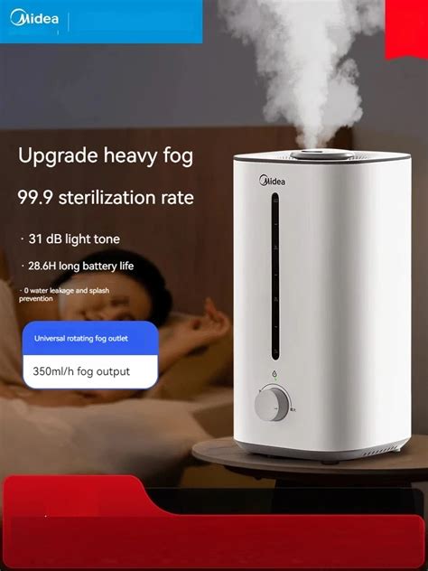 Midea Humidificador De Gran Capacidad Para El Hogar Luz De Beb