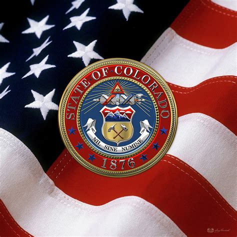 Colorado State Seal over U.S. Flag Digital Art by Serge Averbukh - Fine Art America