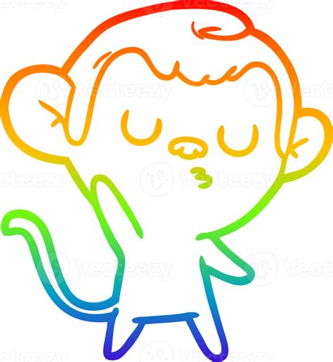 Regenbooggradi Nt Lijntekening Cartoon Aap Png