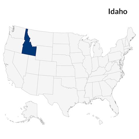 Karte Von Idaho Karte Von Idaho In Blau Karte Der Usa Premium Vektor