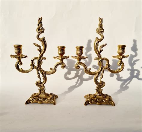 Paar Verguld Bronzen Kandelaars Kandelaars Louis Xv Catawiki