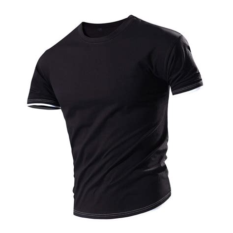 Muscularfit Mens Tops Big And Tall Black Short Sleeve Crew Neck Fitness Solid T Shirts