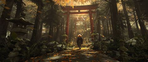 Shrine Path Florent Lebrun Scenery Ghost Of Tsushima Asian