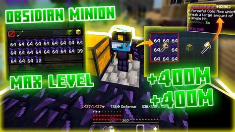 Hypixel SkyBlock Best Money Making Minions Obsidian Minions YouTube