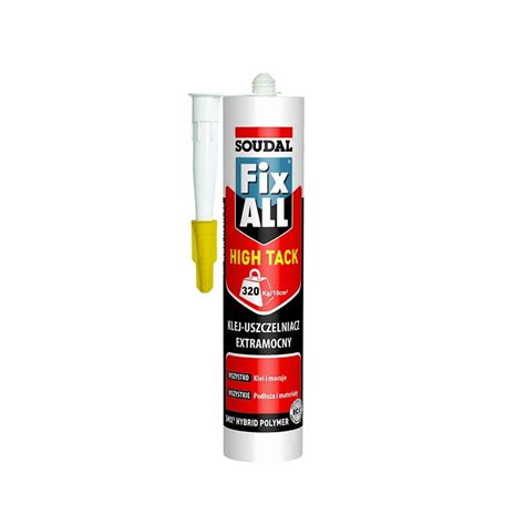 SOUDAL Klej uszczelniacz FIX ALL High Tack 290 ml biały z najszybszą i