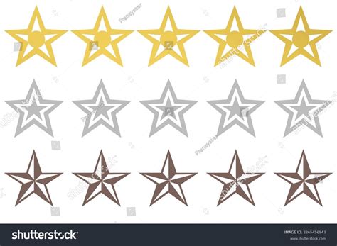 Golden Silver Bronze Five Different Stars Stock Illustration 2265456843 ...