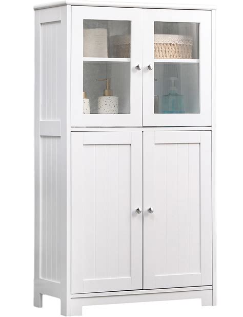 White Wood Floor Bathroom Cabinet - Walmart.com