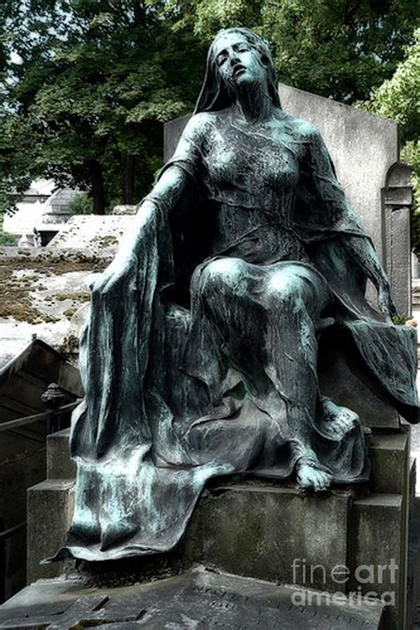 Paris Gothic Female Mourner Montmartre Cemetery Female Sculpture