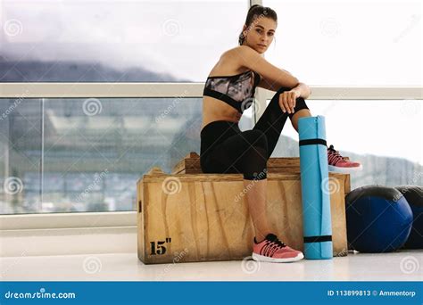 Female Athlete Taking Rest After Fitness Training Stock Image Image Of Girl Health 113899813