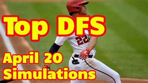 Top Mlb Baseball Dfs Plays Based On 10000 Simulations In Excel April