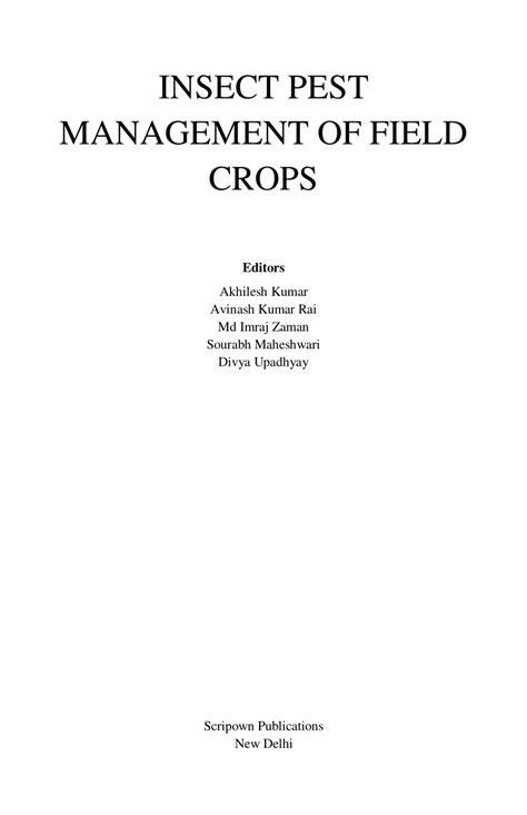 Pdf Insect Pests Of Sorghum And Their Management