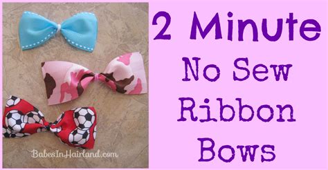 2 Minute No Sew Ribbon Bows Babes In Hairland