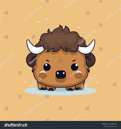 Cute Kawaii Buffalo Chibi Mascot Vector Stock Vector Royalty Free