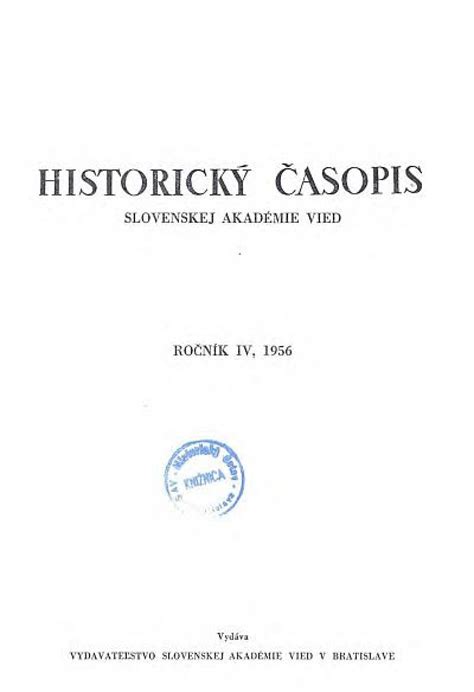 Historick Asopis Len E Verzia Hist Ria Historick