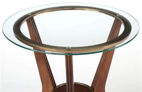 Pair of Modern Style Glass Top Side Tables | EBTH