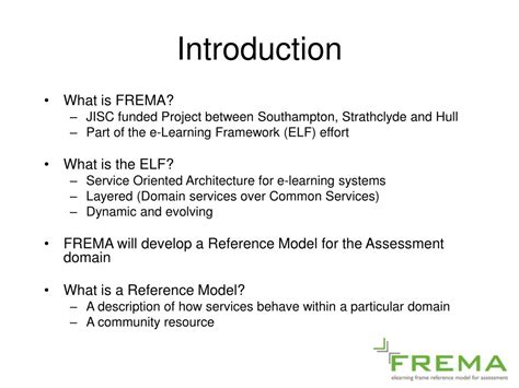 Ppt Frema E Learning Framework Reference Model For Assessment