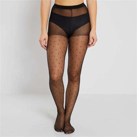 Collants Voile Plumetis 20D Lingerie Du S Au XXL Noir Kiabi 4 80