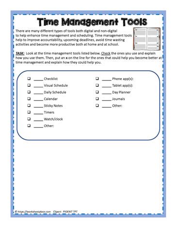 Daily Time Management Worksheet Worksheets Library