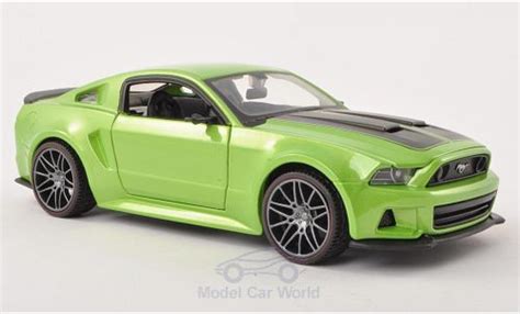 Coche Miniatura Ford Mustang Maisto Street Racer Metallise Verde