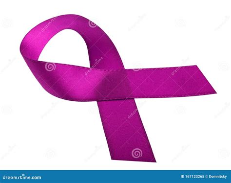 Violet Awareness Ribbon Isolated On White Background Pancreas Cancer