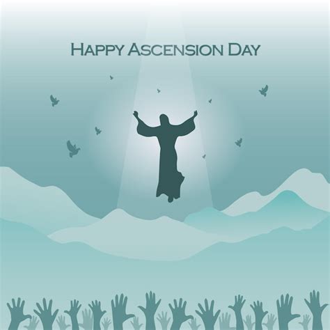 Premium Vector Happy Ascension Day Of Jesus Christ Illustration