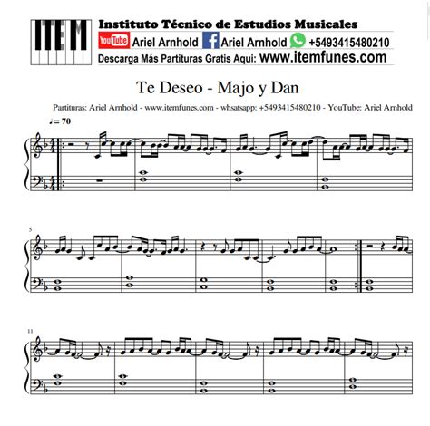 Te Deseo Majo Y Dan Item Funes Partitura Cristiana Notas Acordes Gratis