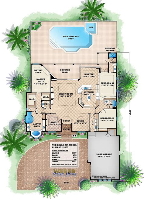 Mediterranean House Plans: Luxury Mediterranean Style Home Floor Plans