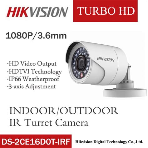 DS 2CE16D0T IRF Hikvision English 2MP HD1080P IR Bullet Camera 20m IR