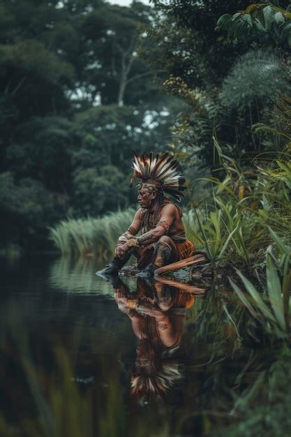 Guerriero E Leader Dell Antico Impero Maya E Inca Perduto Foto Gratis