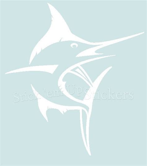 White Marlin Decal Sticker