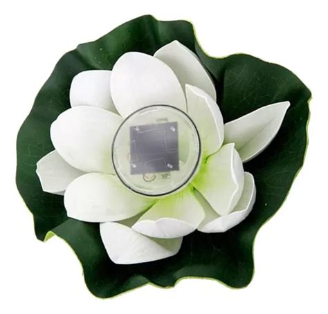 Energia Solar Led Flutuante Lotus Flower P Talas Brancas Frete Gr Tis