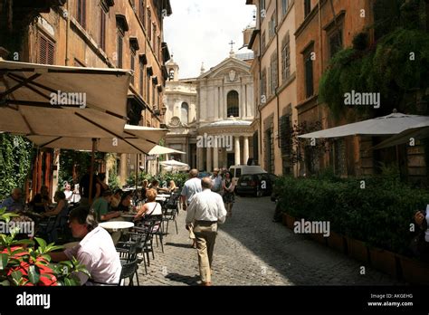 Della Pace Street And Chiostro Del Bramante Rione Ponte District Rome