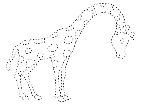 A Giraffe Tracing Worksheet coloring page - Download, Print or Color ...