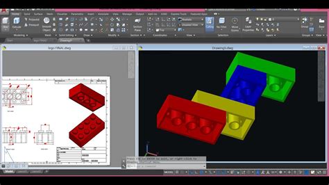 How To 3D Model A Lego Brick In Autocad YouTube