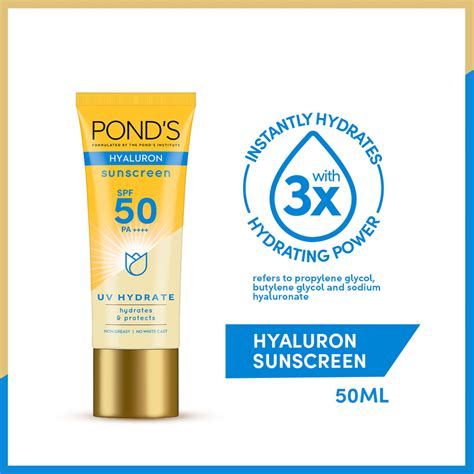 Ponds Hyaluron Sunscreen Spf50 Pa Uv Hydrate 50ml Lazada Ph