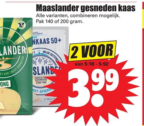 Maaslander Gesneden Kaas Aanbieding Bij Dirk