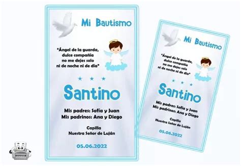 Tarjetas Bautismo Estampita Para Imprimir Var N Mod En Ezeiza