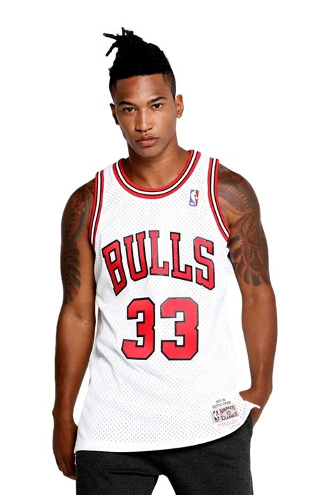 Camiseta Mitchell Ness Blanca Chicago Bulls Scotty Pippen Swingman