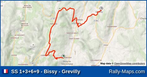 SS 1 3 6 9 Bissy Grevilly Stage Map Finale De La Coupe De France