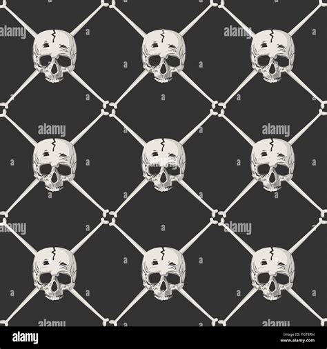 Seamless Pattern Design With Skulls And Cross Bones Pirate Background Stock Vector Image And Art