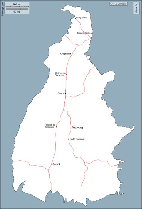 Tocantins Mapa Gratuito Mapa Mudo Gratuito Mapa En Blanco Gratuito