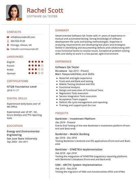 Software Qa Tester Resume Example In 2025 Resumekraft