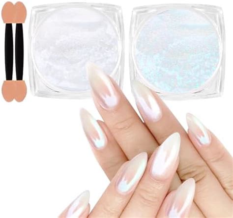 Allstarry Poudre à ongles chromée 2 couleurs effet miroir aurore