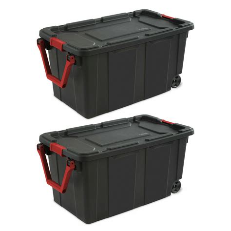 Hyper Tough 50 Gallon Snap Lid Wheeled Plastic Storage Bin 59 Off