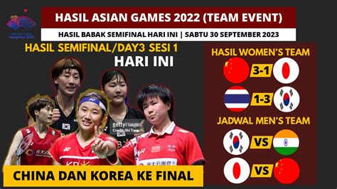 Hasil Badminton Asian Games 2023 Hari Ini China Vs Jepang Badminton