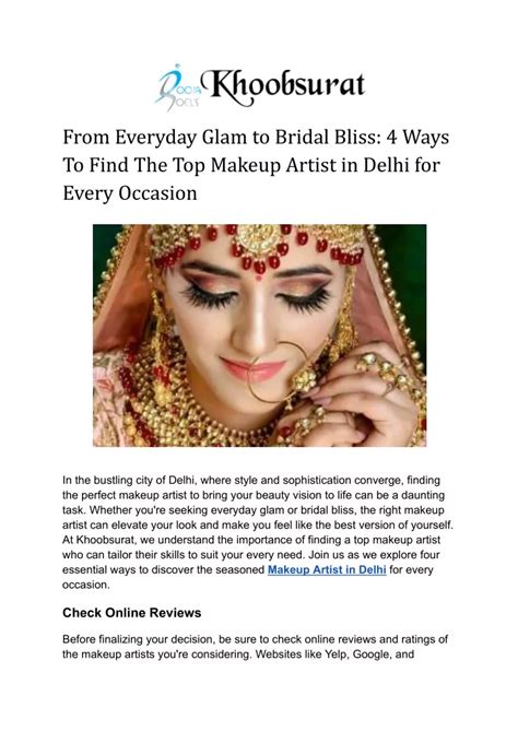 Ppt From Everyday Glam To Bridal Bliss 4 Ways To Find The Top Makeup