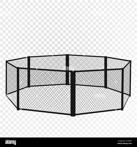 MMA cage. Octagon isometric view. Vector flat illustration Stock Vector ...