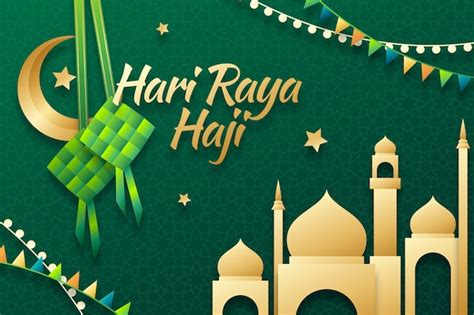 Ilustración de gradiente hari raya haji Vector Gratis