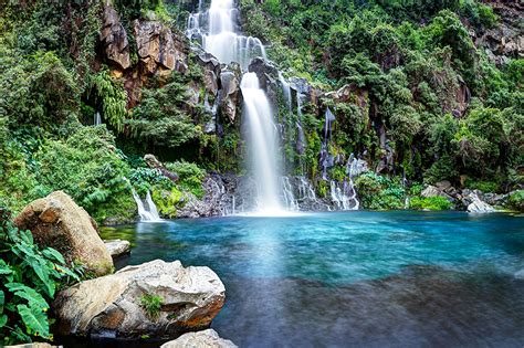 Fonds D Ecran France Parc Chute D Eau Pierres Reunion Island Saint