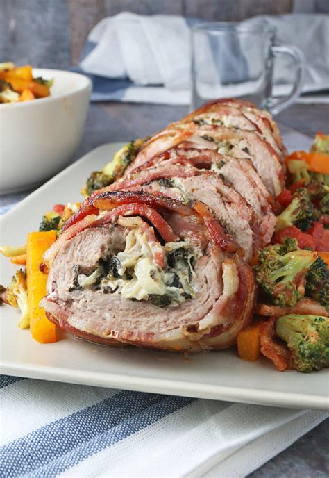 Bacon Wrapped Cream Cheese Stuffed Keto Pork Tenderloin Recipe